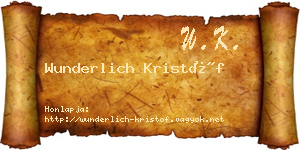 Wunderlich Kristóf névjegykártya